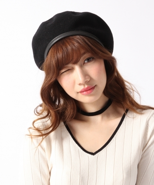 Heather(ヘザー)の「フェルトベレー 734685(ハンチング/ベレー帽・レディース・ブラック/レッド/グレー/ネイビー・FREE)」の2枚目の写真