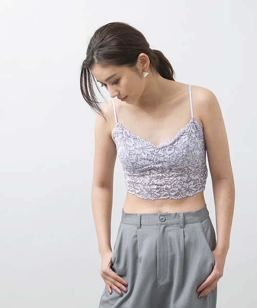 WEGO（ウィゴー）の「WEGO/カップインレースビスチェ（キャミソール・レディース・パープル/ブラック/オフホワイト/ピンク/マスタード/ピンク系その他/ターコイズブルー・FREE）」の15枚目の写真