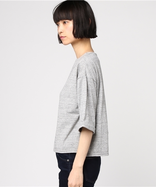 Honeys（ハニーズ）の「ワイドスリーブＴシャツ（Tシャツ/カットソー・レディース・ネイビー/ホワイト×ネイビー/ブラック/ホワイト系その他/オフホワイト/ホワイト系その他2/杢グレー/ホワイト×グレー・M/LL/L）」の10枚目の写真