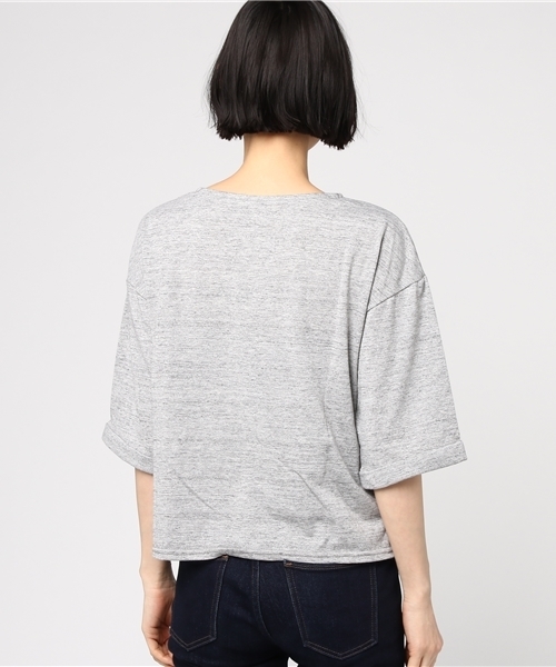 Honeys（ハニーズ）の「ワイドスリーブＴシャツ（Tシャツ/カットソー・レディース・ネイビー/ホワイト×ネイビー/ブラック/ホワイト系その他/オフホワイト/ホワイト系その他2/杢グレー/ホワイト×グレー・M/LL/L）」の11枚目の写真