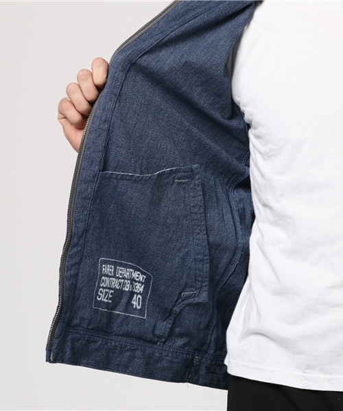 GREEN BOWL（グリーンボウル）の「GREEN BOWL Covert Full Zip Jacket/グリーンボウルコバルトフルジップジャケット（ブルゾン・メンズ・ネイビー・36/40/38）」の2枚目の写真