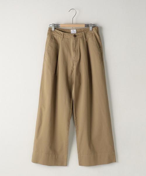 coen（コーエン）の「【5/18「ヒルナンデス！」放映】チノタックワイドパンツ（チノパンツ・レディース・ナチュラル/ベージュ/オリーブ・LARGE/SMALL/MEDIUM）」の2枚目の写真