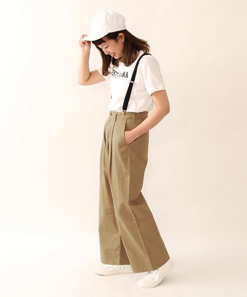 coen（コーエン）の「【5/18「ヒルナンデス！」放映】チノタックワイドパンツ（チノパンツ・レディース・ナチュラル/ベージュ/オリーブ・LARGE/SMALL/MEDIUM）」の5枚目の写真