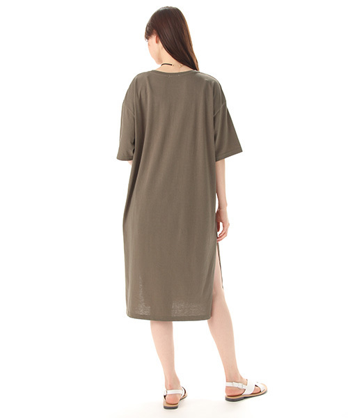 Honeys（ハニーズ）の「Ｔシャツワンピース（ワンピース・レディース・ブラック/カーキ/オレンジ/オフホワイト/杢グレー・L/M）」の15枚目の写真