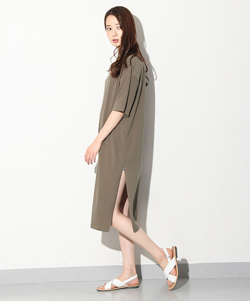 Honeys（ハニーズ）の「Ｔシャツワンピース（ワンピース・レディース・ブラック/カーキ/オレンジ/オフホワイト/杢グレー・L/M）」の21枚目の写真