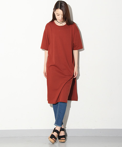 Honeys（ハニーズ）の「Ｔシャツワンピース（ワンピース・レディース・ブラック/カーキ/オレンジ/オフホワイト/杢グレー・L/M）」の22枚目の写真