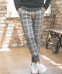 ANGENEHM | mp5395-Melange Check Tapered Rib Pants パンツ(その他パンツ)