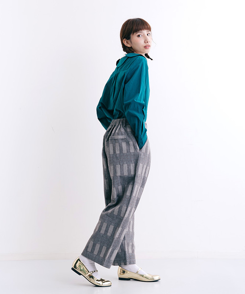 MERLOT(メルロー)の「ピラーチェック柄ワイドタックパンツ7074(その他パンツ・レディース・レッド/ブラウン/グレー・FREE)」の9枚目の写真