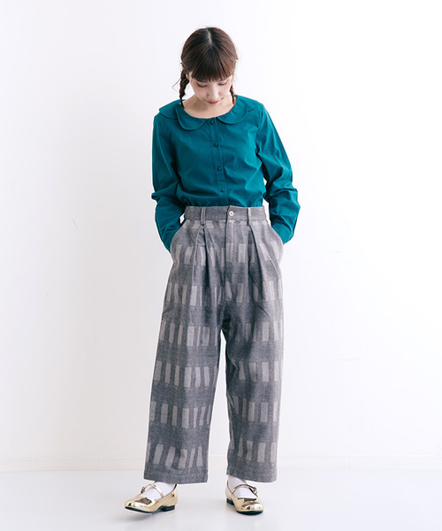 MERLOT(メルロー)の「ピラーチェック柄ワイドタックパンツ7074(その他パンツ・レディース・レッド/ブラウン/グレー・FREE)」の6枚目の写真