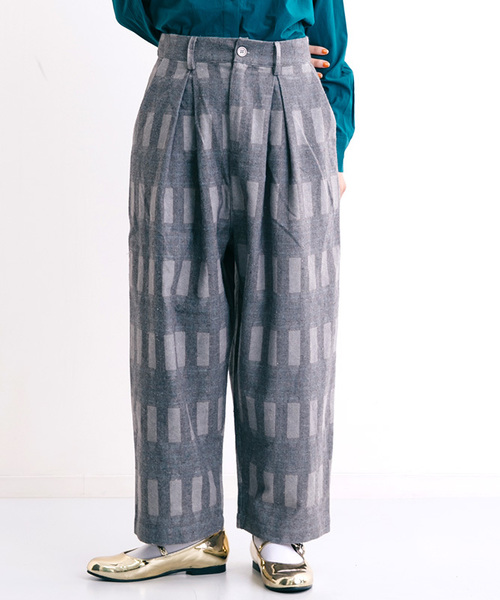 MERLOT(メルロー)の「ピラーチェック柄ワイドタックパンツ7074(その他パンツ・レディース・レッド/ブラウン/グレー・FREE)」の13枚目の写真