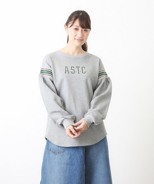 CUBE SUGAR（キューブシュガー）の「裏毛ラインリブバルーン袖（スウェット・レディース・ホワイト/レッド/ブルー/グリーン/トップグレー・M）」の3枚目の写真