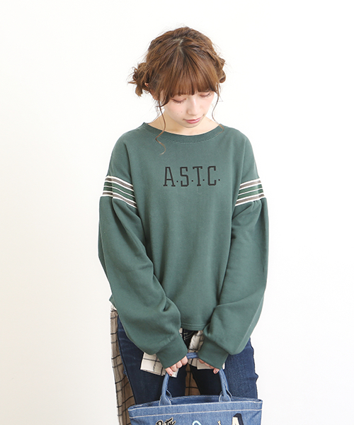 CUBE SUGAR（キューブシュガー）の「裏毛ラインリブバルーン袖（スウェット・レディース・ホワイト/レッド/ブルー/グリーン/トップグレー・M）」の15枚目の写真