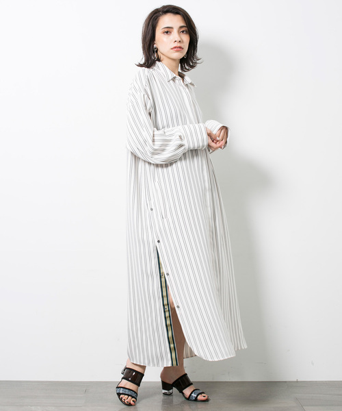STUDIOUS（ステュディオス）の「サイドスリット2wayシャツワンピース（ワンピース・レディース・オフホワイト/ネイビー・1）」の19枚目の写真