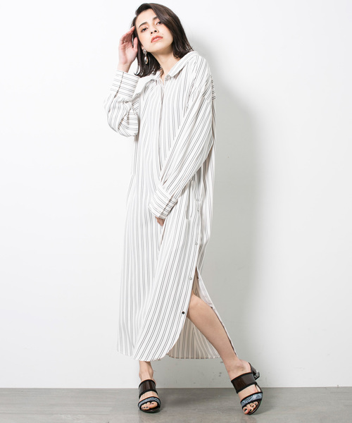 STUDIOUS（ステュディオス）の「サイドスリット2wayシャツワンピース（ワンピース・レディース・オフホワイト/ネイビー・1）」の20枚目の写真