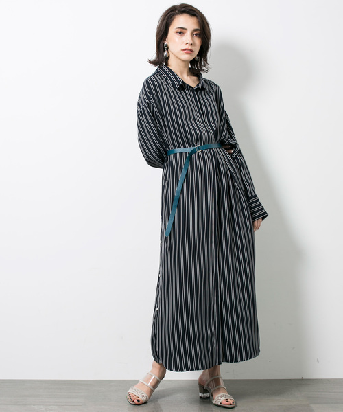 STUDIOUS（ステュディオス）の「サイドスリット2wayシャツワンピース（ワンピース・レディース・オフホワイト/ネイビー・1）」の22枚目の写真