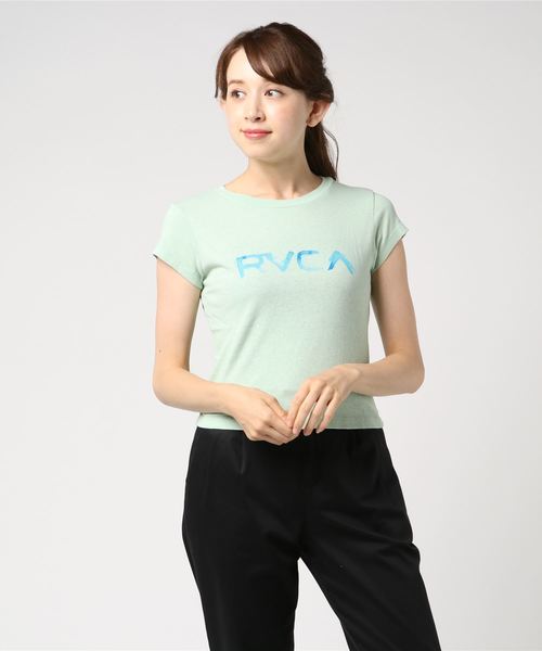 RVCA(ルーカ)の「RVCA レディース WASHED RVCA SS Tシャツ(Tシャツ/カットソー・レディース・グリーン系その他/ブラック・X-SMALL/SMALL)」の1枚目の写真