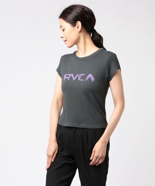 RVCA(ルーカ)の「RVCA レディース WASHED RVCA SS Tシャツ(Tシャツ/カットソー・レディース・グリーン系その他/ブラック・X-SMALL/SMALL)」の2枚目の写真