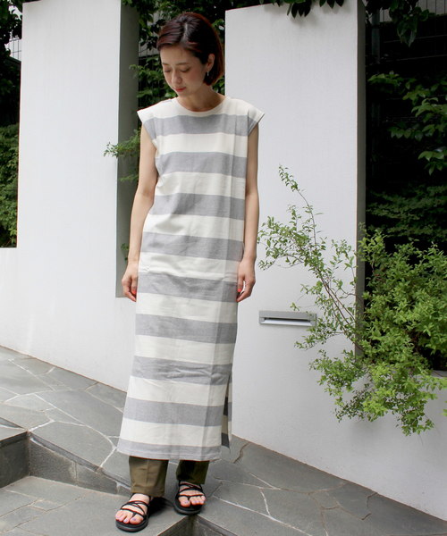 Ottilie オティーリエ の 太ボーダーマキシワンピース ワンピース Wear