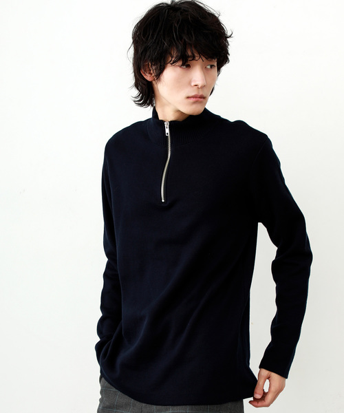 STUDIOUS（ステュディオス）の「【STUDIOUS】ハーフジッププルオーバーニット（ニット/セーター・メンズ・ブラック/ネイビー/ブラウン・1/2/3）」の11枚目の写真