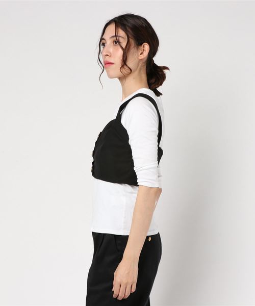 archives（アルシーヴ）の「〈SETUPもOK〉ハートカットデザインビスチェ（Tシャツ/カットソー・レディース・ブラック/ネイビー/パープル・MEDIUM）」の4枚目の写真