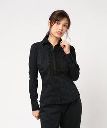 NARACAMICIE | ストライプフロントフリルシャツ(シャツ/ブラウス)