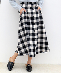 CHARM BERRY TIC | ふんわり起毛素材のブロックチェックスカート(スカート)