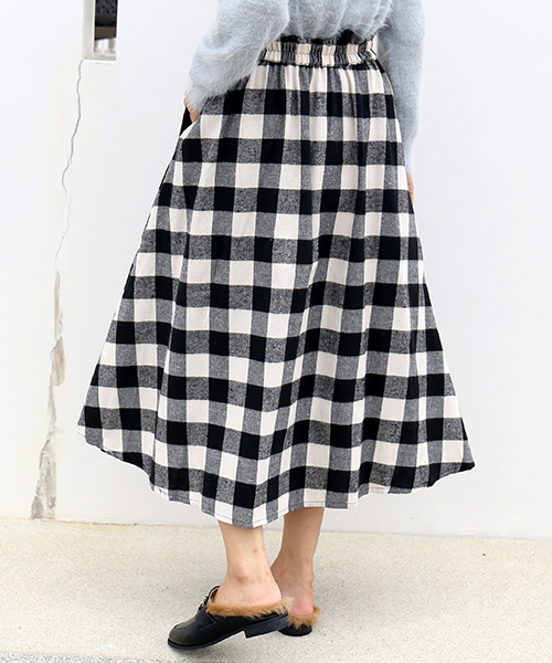 CHARM BERRY TIC（チャームベリーチック）の「ブロックチェックスカート（スカート・レディース・ブラック/ネイビー・M/L）」の10枚目の写真