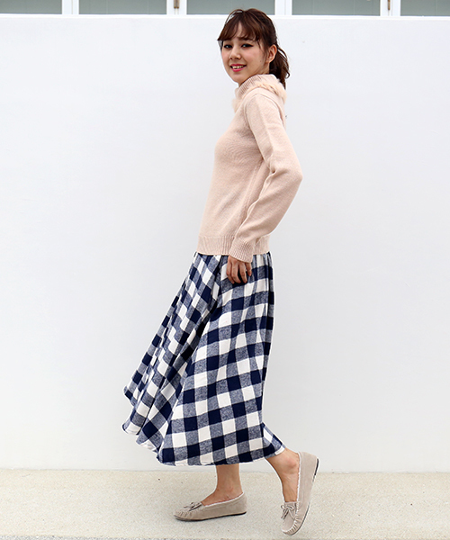 CHARM BERRY TIC（チャームベリーチック）の「ブロックチェックスカート（スカート・レディース・ブラック/ネイビー・M/L）」の7枚目の写真