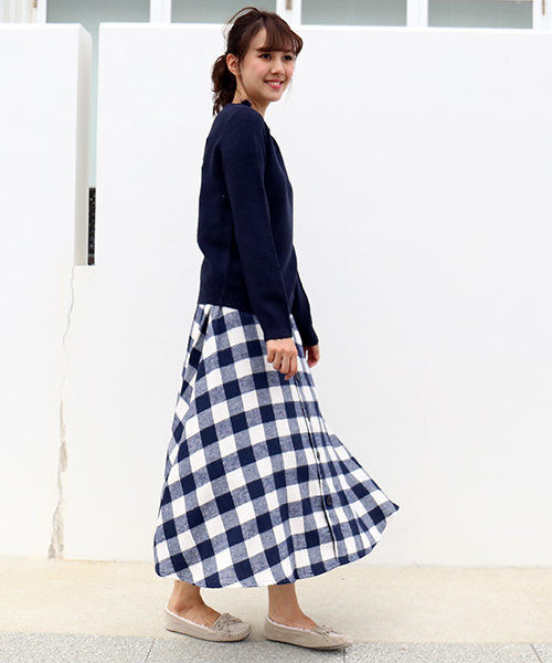 CHARM BERRY TIC（チャームベリーチック）の「ブロックチェックスカート（スカート・レディース・ブラック/ネイビー・M/L）」の16枚目の写真