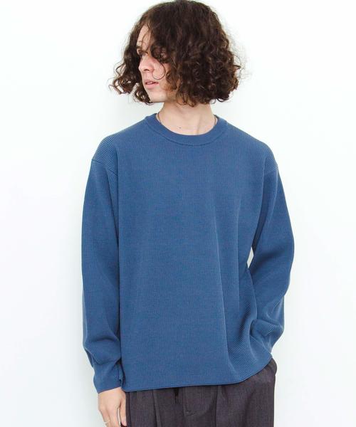 【人気】BATONER バトナー KNIT NAVY ニットセーター BATONER (バトナー) men SIGNATURE CREW NECK / シグネチャークルー