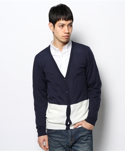 WEGO（ウィゴー）の「WEGO/カラーカーディガン（カーディガン/ボレロ・メンズ・ブラック/ライトグレー/グリーン/ターコイズブルー/ネイビー/ロイヤルブルー/マスタード/ワイン/ブルー/ホワイト系その他/レッド/ブルー系その他/グリーン系その他・LARGE/MEDIUM）」の2枚目の写真