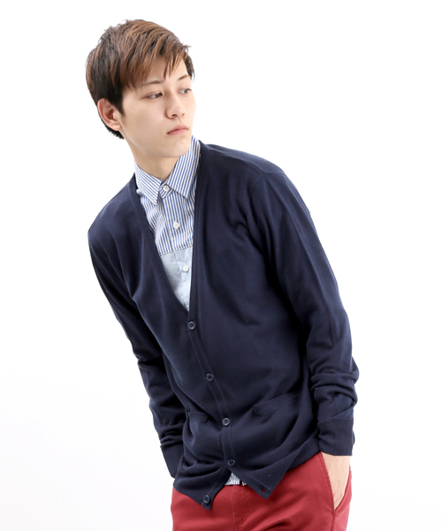 WEGO（ウィゴー）の「WEGO/カラーカーディガン（カーディガン/ボレロ・メンズ・ブラック/ライトグレー/グリーン/ターコイズブルー/ネイビー/ロイヤルブルー/マスタード/ワイン/ブルー/ホワイト系その他/レッド/ブルー系その他/グリーン系その他・LARGE/MEDIUM）」の6枚目の写真