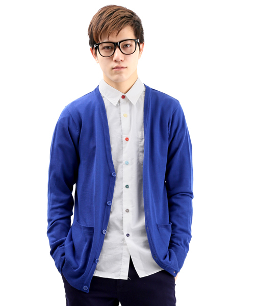 WEGO（ウィゴー）の「WEGO/カラーカーディガン（カーディガン/ボレロ・メンズ・ブラック/ライトグレー/グリーン/ターコイズブルー/ネイビー/ロイヤルブルー/マスタード/ワイン/ブルー/ホワイト系その他/レッド/ブルー系その他/グリーン系その他・LARGE/MEDIUM）」の10枚目の写真