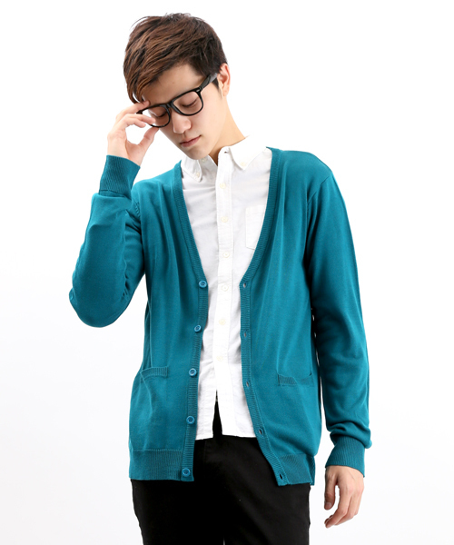 WEGO（ウィゴー）の「WEGO/カラーカーディガン（カーディガン/ボレロ・メンズ・ブラック/ライトグレー/グリーン/ターコイズブルー/ネイビー/ロイヤルブルー/マスタード/ワイン/ブルー/ホワイト系その他/レッド/ブルー系その他/グリーン系その他・LARGE/MEDIUM）」の7枚目の写真