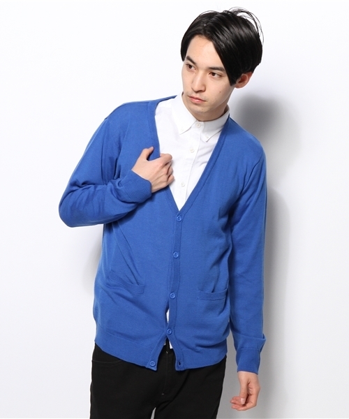 WEGO（ウィゴー）の「WEGO/カラーカーディガン（カーディガン/ボレロ・メンズ・ブラック/ライトグレー/グリーン/ターコイズブルー/ネイビー/ロイヤルブルー/マスタード/ワイン/ブルー/ホワイト系その他/レッド/ブルー系その他/グリーン系その他・LARGE/MEDIUM）」の8枚目の写真