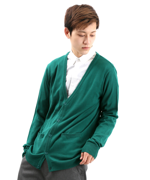 WEGO（ウィゴー）の「WEGO/カラーカーディガン（カーディガン/ボレロ・メンズ・ブラック/ライトグレー/グリーン/ターコイズブルー/ネイビー/ロイヤルブルー/マスタード/ワイン/ブルー/ホワイト系その他/レッド/ブルー系その他/グリーン系その他・LARGE/MEDIUM）」の5枚目の写真