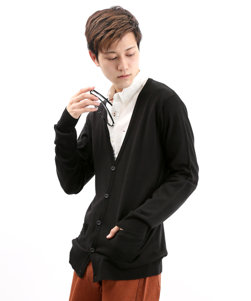 WEGO（ウィゴー）の「WEGO/カラーカーディガン（カーディガン/ボレロ・メンズ・ブラック/ライトグレー/グリーン/ターコイズブルー/ネイビー/ロイヤルブルー/マスタード/ワイン/ブルー/ホワイト系その他/レッド/ブルー系その他/グリーン系その他・LARGE/MEDIUM）」の3枚目の写真