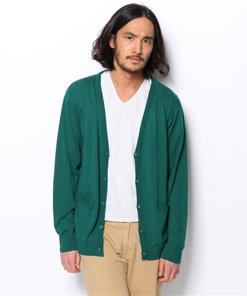 WEGO（ウィゴー）の「WEGO/カラーカーディガン（カーディガン/ボレロ・メンズ・ブラック/ライトグレー/グリーン/ターコイズブルー/ネイビー/ロイヤルブルー/マスタード/ワイン/ブルー/ホワイト系その他/レッド/ブルー系その他/グリーン系その他・LARGE/MEDIUM）」の17枚目の写真