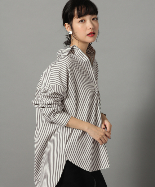 LOWRYS FARM（ローリーズファーム）の「チュニックシャツ　821452（シャツ/ブラウス・レディース・ベージュ/オフホワイト/ブルー系その他/ストライプ・FREE）」の10枚目の写真