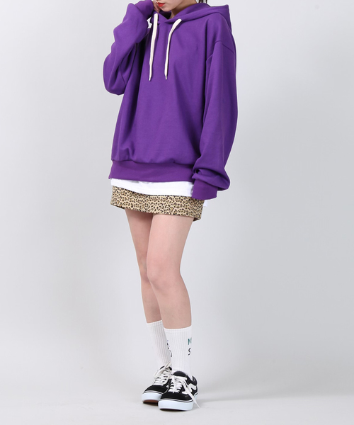 DING（ディング）の「DING/フェイクレイヤードプルパーカー（パーカー・レディース・ブラック/パープル/イエロー/杢グレー・FREE）」の17枚目の写真