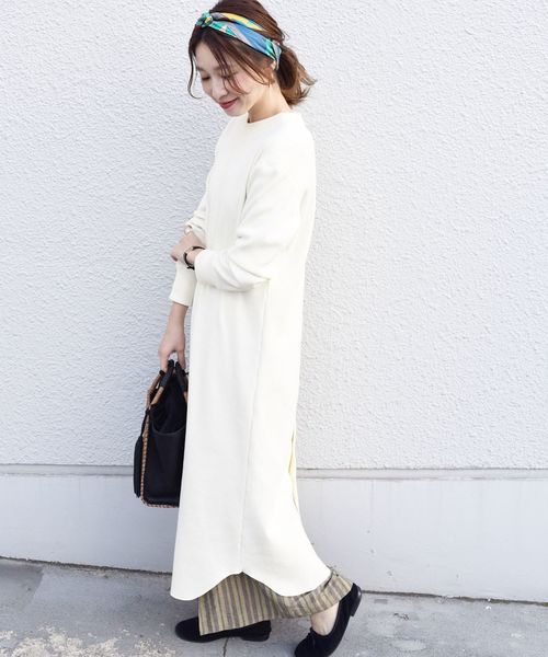 SHIPS（シップス）の「ジャージーテレコスナップ2WAYワンピース◇（ワンピース・レディース・オフホワイト/ブラック/ネイビー・ONE SIZE）」の7枚目の写真