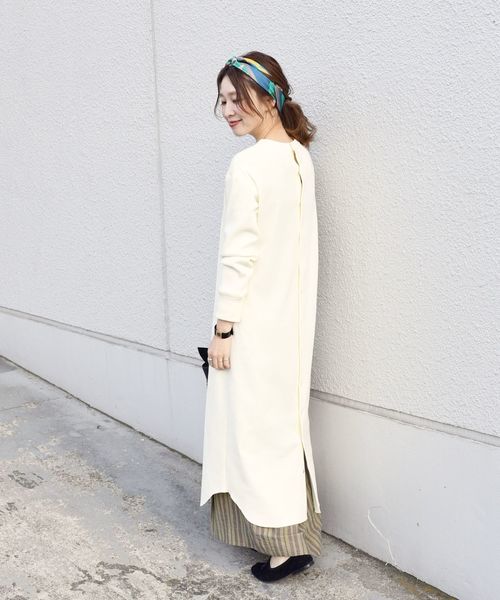 SHIPS（シップス）の「ジャージーテレコスナップ2WAYワンピース◇（ワンピース・レディース・オフホワイト/ブラック/ネイビー・ONE SIZE）」の13枚目の写真