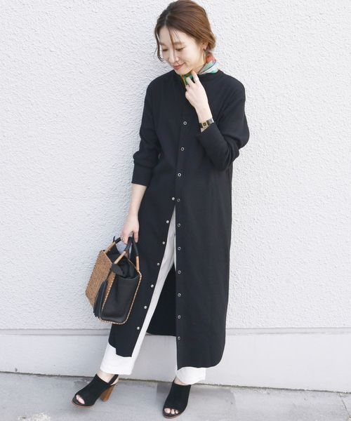 SHIPS（シップス）の「ジャージーテレコスナップ2WAYワンピース◇（ワンピース・レディース・オフホワイト/ブラック/ネイビー・ONE SIZE）」の8枚目の写真