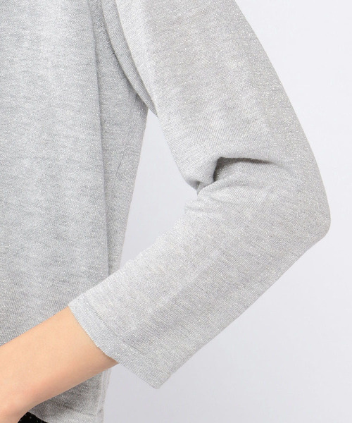 A/C DESIGN BY ALPHA CUBIC（エーシーデザインバイアルファキュービック）の「◇カタログ掲載◇【麻シリーズ】麻入りボレロ（カーディガン/ボレロ・レディース・ライトグレー/ネイビー/オフホワイト・M size/L size）」の7枚目の写真