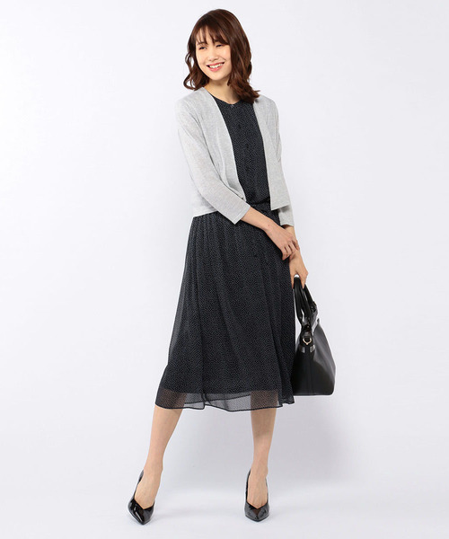 A/C DESIGN BY ALPHA CUBIC（エーシーデザインバイアルファキュービック）の「◇カタログ掲載◇【麻シリーズ】麻入りボレロ（カーディガン/ボレロ・レディース・ライトグレー/ネイビー/オフホワイト・M size/L size）」の10枚目の写真