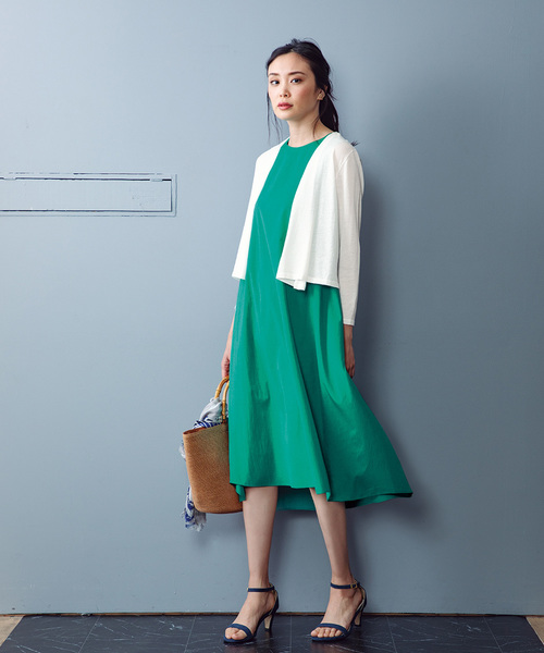 A/C DESIGN BY ALPHA CUBIC（エーシーデザインバイアルファキュービック）の「◇カタログ掲載◇【麻シリーズ】麻入りボレロ（カーディガン/ボレロ・レディース・ライトグレー/ネイビー/オフホワイト・M size/L size）」の11枚目の写真