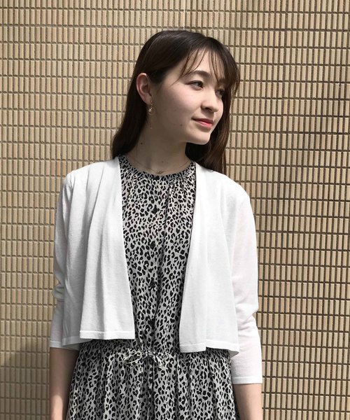 A/C DESIGN BY ALPHA CUBIC（エーシーデザインバイアルファキュービック）の「◇カタログ掲載◇【麻シリーズ】麻入りボレロ（カーディガン/ボレロ・レディース・ライトグレー/ネイビー/オフホワイト・M size/L size）」の12枚目の写真