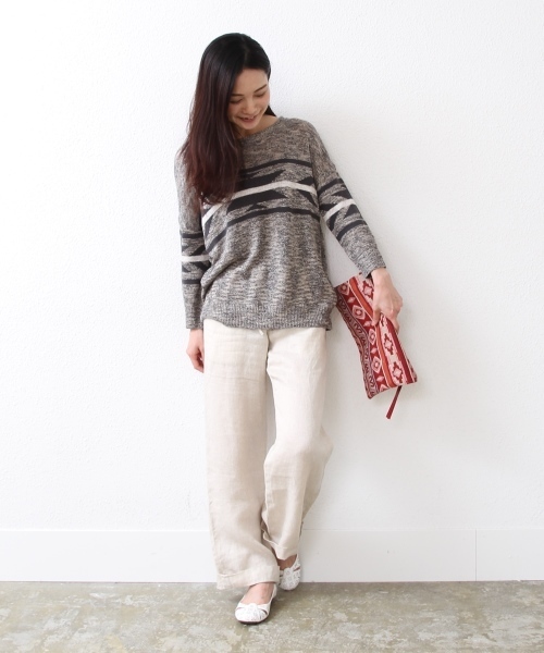 coen(コーエン)の「フレンチリネンイージーパンツ(その他パンツ・レディース・ナチュラル/ケリー/ネイビー・LARGE/MEDIUM)」の5枚目の写真