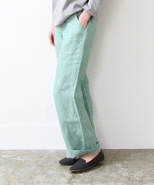 coen(コーエン)の「フレンチリネンイージーパンツ(その他パンツ・レディース・ナチュラル/ケリー/ネイビー・LARGE/MEDIUM)」の6枚目の写真