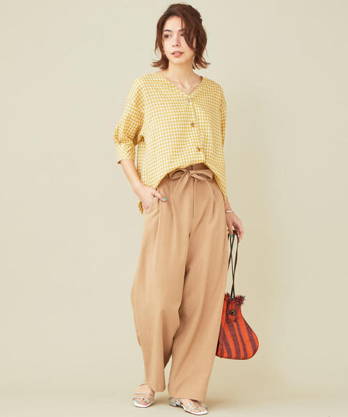 BEAUTY&YOUTH UNITED ARROWS(ビューティーアンドユースユナイテッドアローズ)の「BY リボンベルトワイドパンツ2 -手洗い可能-о(その他パンツ・レディース・ライラック/ブラック/ベージュ・MEDIUM/SMALL)」の8枚目の写真